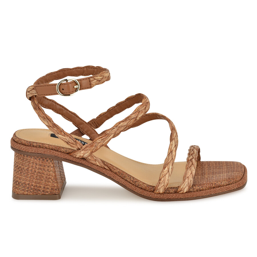 sandali con tacco a blocco in rafia emolly