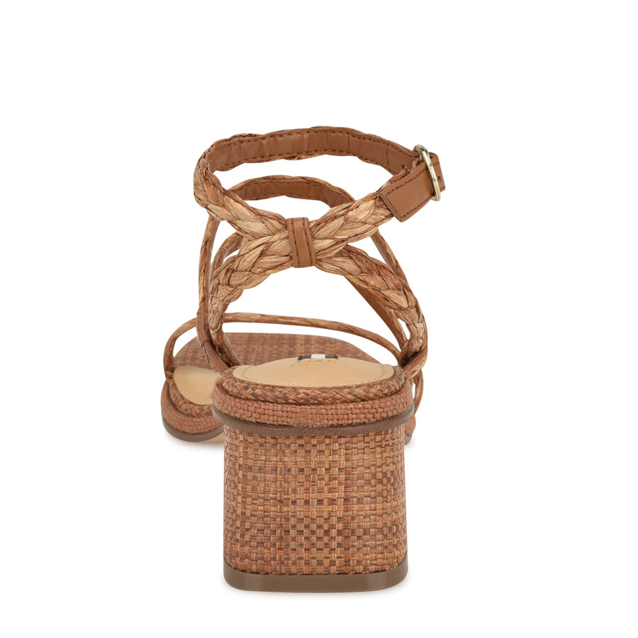 sandali con tacco a blocco in rafia emolly