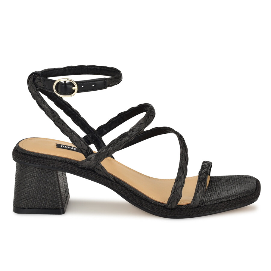 sandali con tacco a blocco in rafia emolly