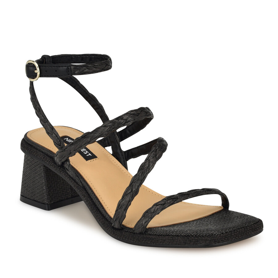 sandali con tacco a blocco in rafia emolly