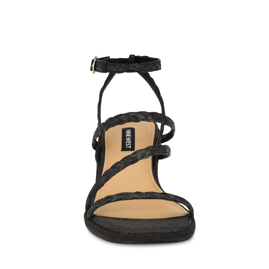 sandali con tacco a blocco in rafia emolly