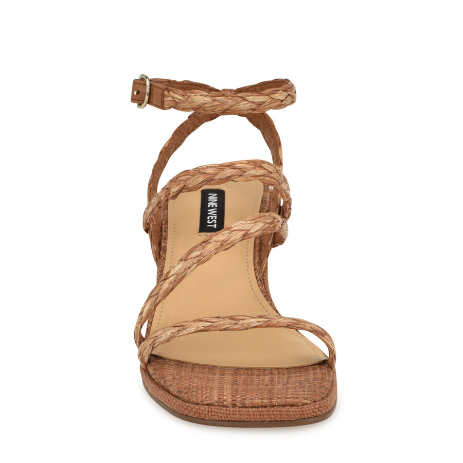 sandali con tacco a blocco in rafia emolly