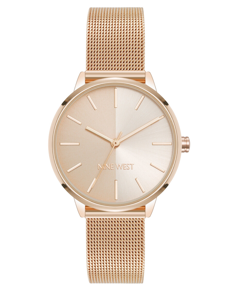 orologio con bracciale a maglie e cassa rotonda