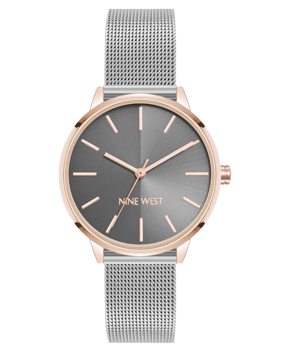 orologio con bracciale a maglie e cassa rotonda