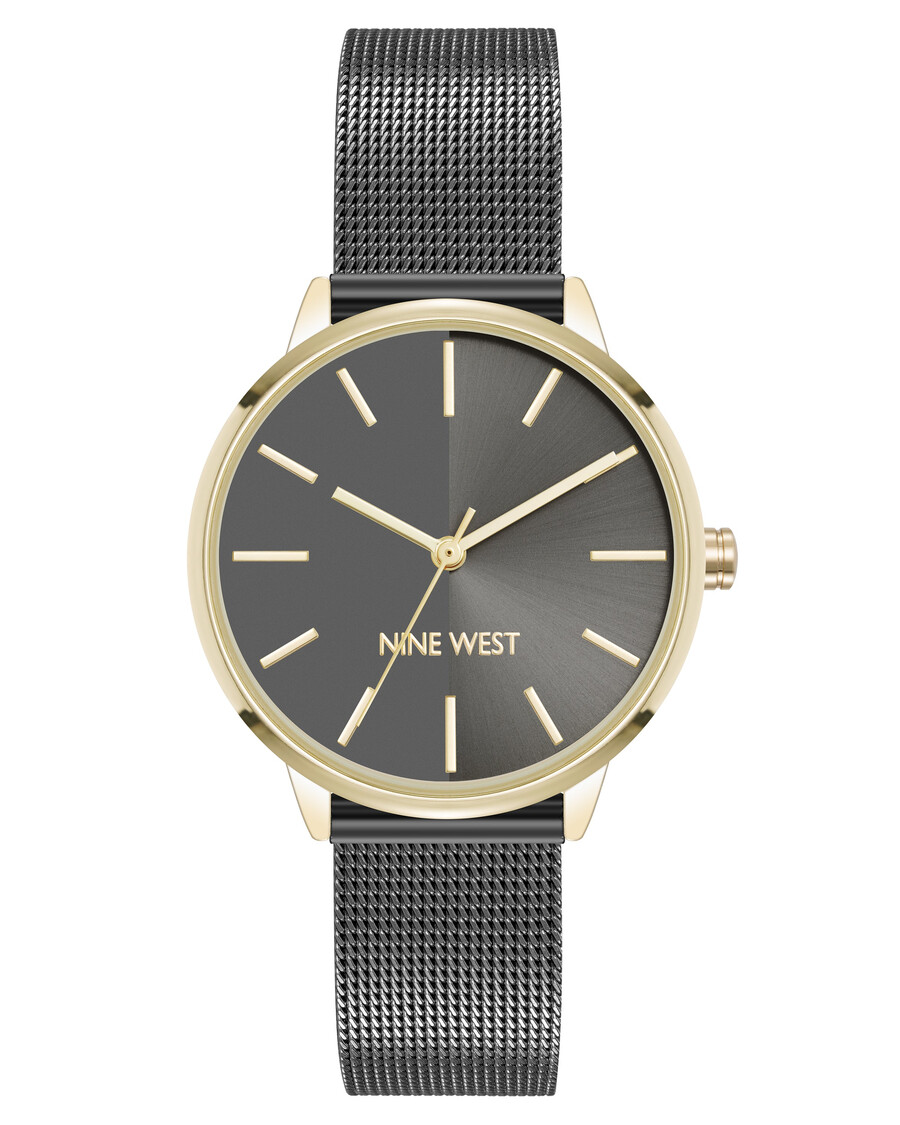 orologio con bracciale a maglie e cassa rotonda