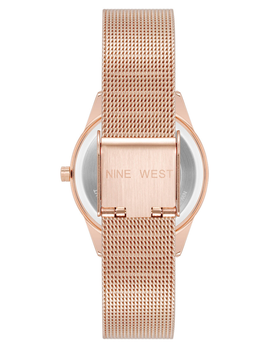 orologio con bracciale a maglie e lunetta colorata