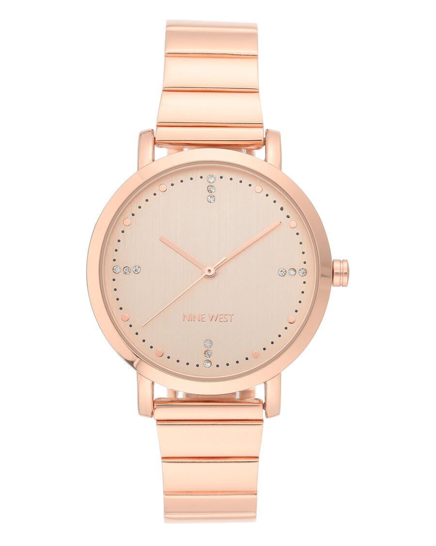 orologio con bracciale in acciaio inossidabile con cristalli