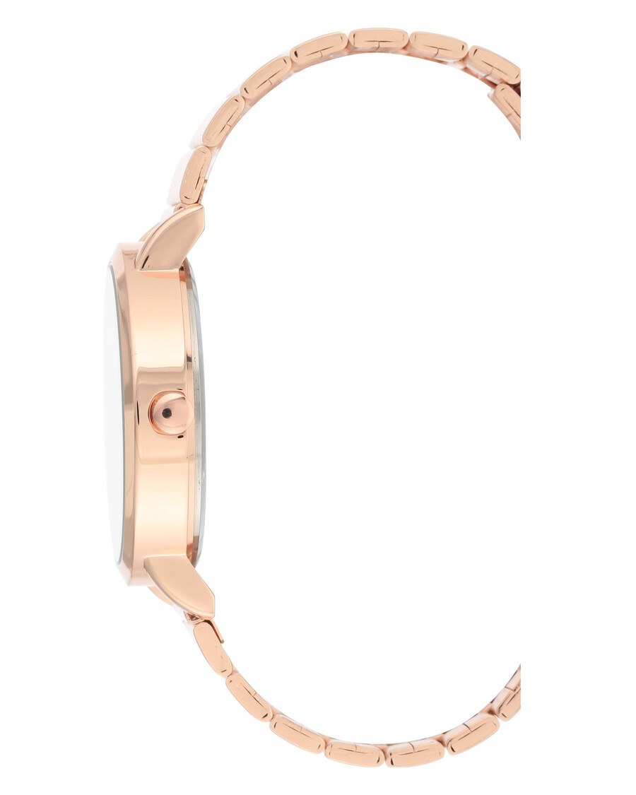 orologio con bracciale in acciaio inossidabile con cristalli