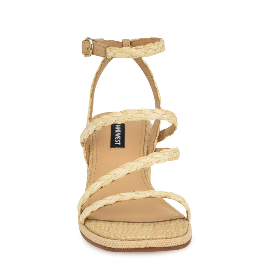 sandali con tacco a blocco in rafia emolly