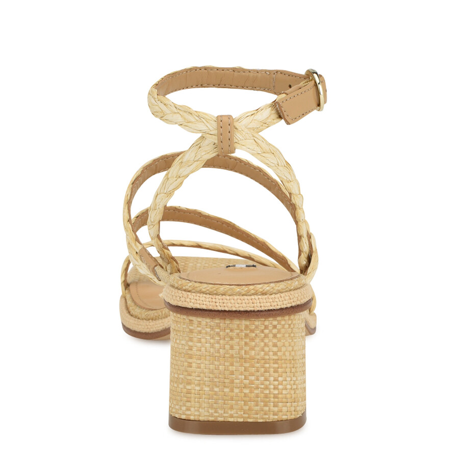 sandali con tacco a blocco in rafia emolly